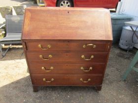 A bureau with brass handles H105cm W92cm D50cm approx