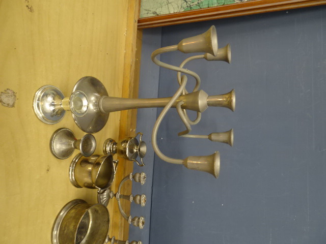 Silver plated candelabras and candlesticks etc - Image 3 of 5