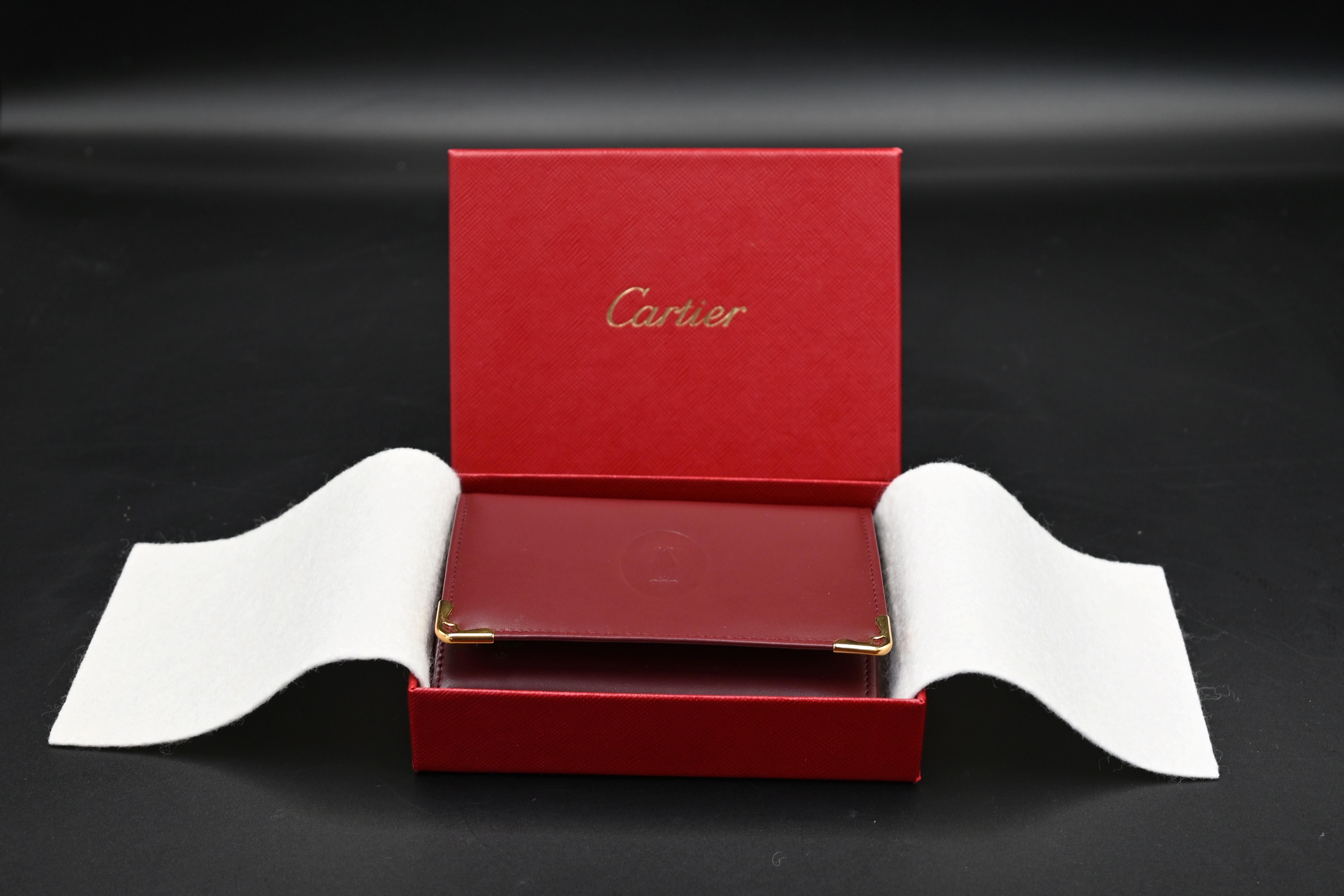 Cartier calf skin leather credit card wallet embossed with makers logo to centre,and with gold - Bild 2 aus 7