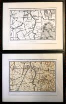 Four framed OS maps dated circa 1901-1904 of Wiggenhal St. Peter area