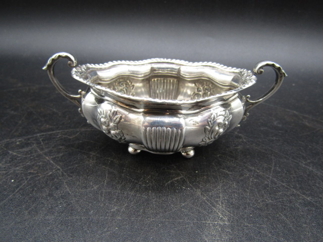 silver salt cellar Henry Matthews Birmingham 1898 40g10cm wide - Image 2 of 3