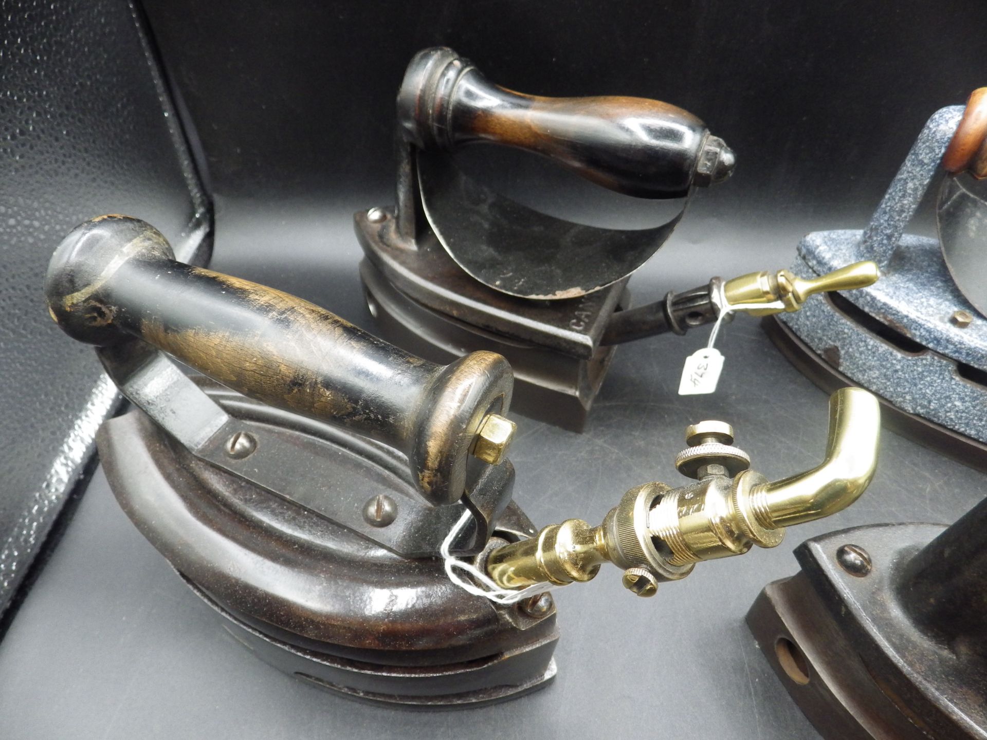 3 General gas irons - two marked British Made London, the third described as below stairs by - Image 4 of 6