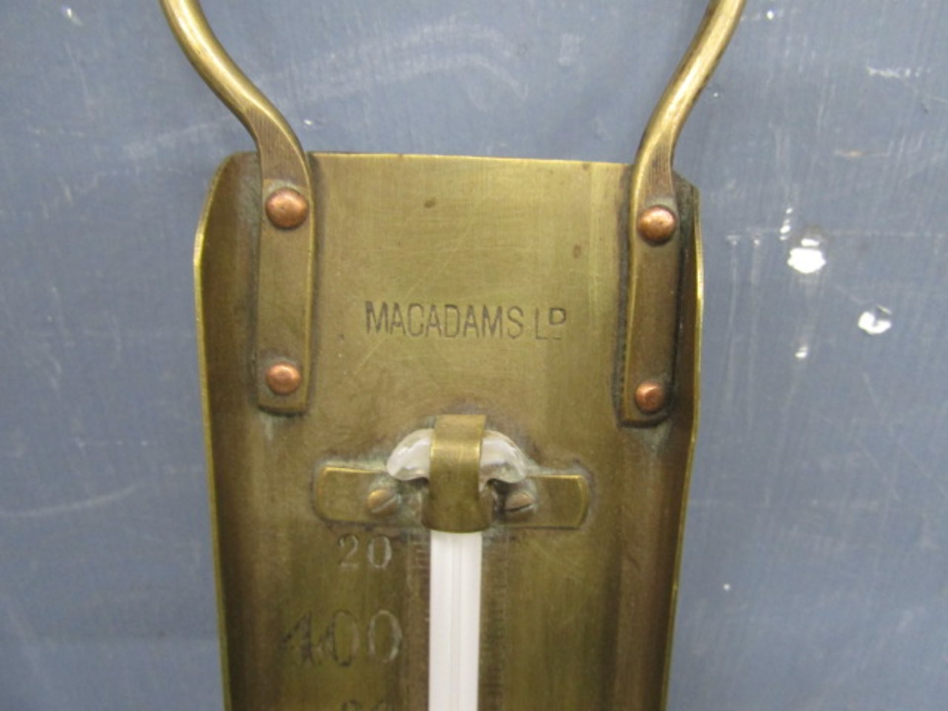 Macadams brass thermometer, Jamie Oliver cake tins, casserole pot, vintage bottle and cake tins - Image 6 of 7