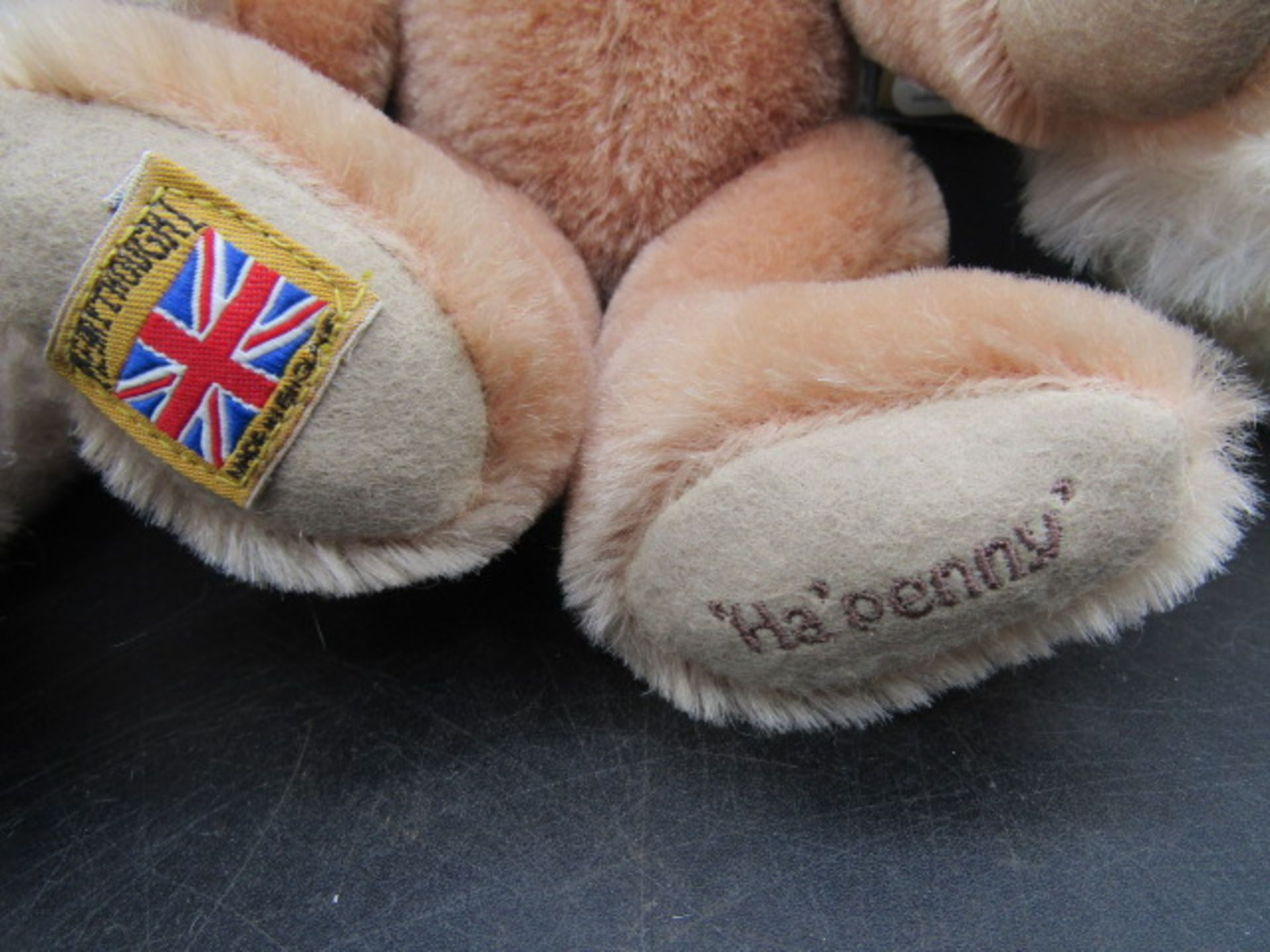 Merrythought ltd edition bears each with a coin around their neck- Ha'penny, Shilling and Sixpence - Image 3 of 7