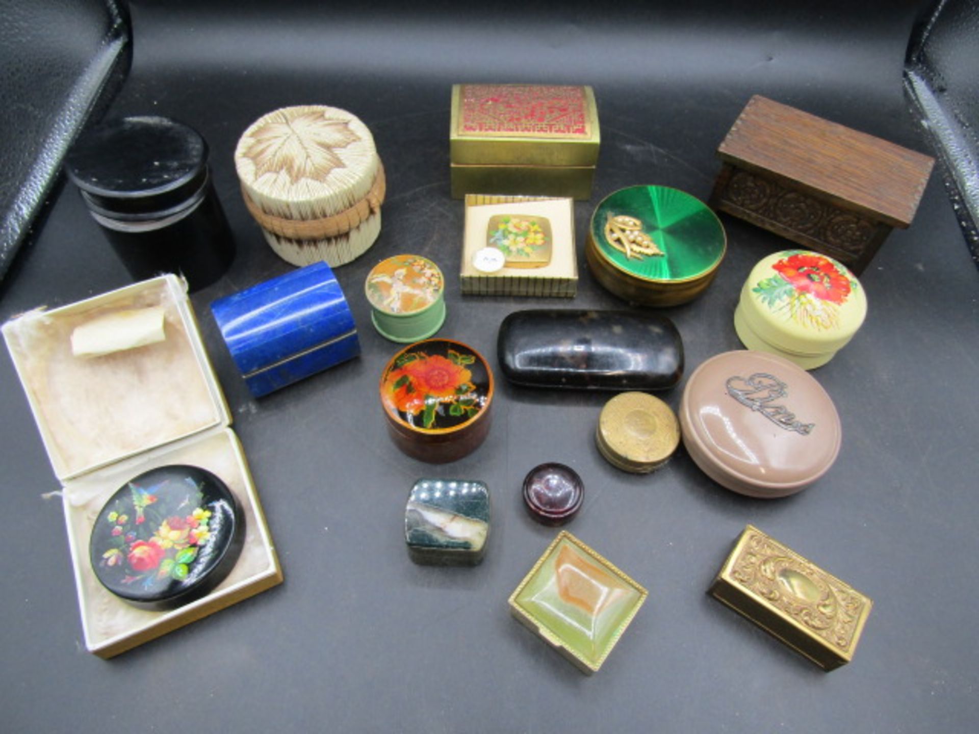 Collection of sewing boxes and pots