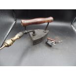 Wills gas iron together with a miniature Wills gas iron (2)