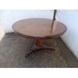 Mahogany tilt top breakfast table with ball and hook feet