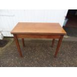 Mahogany fold out games/card table H73cm Top 44cm x 92cm approx