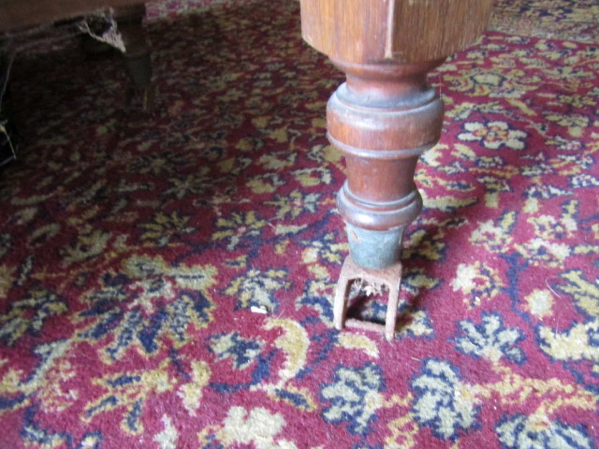 A washstand with marble top back has no tiles, one caster missing - Image 4 of 5