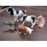 Beswick calf and various animal figurines