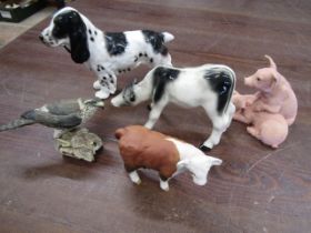 Beswick calf and various animal figurines