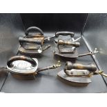 6 assorted Clark's Fairy gas irons to include to include Fairy Queen 446107 and Fairy Prince no