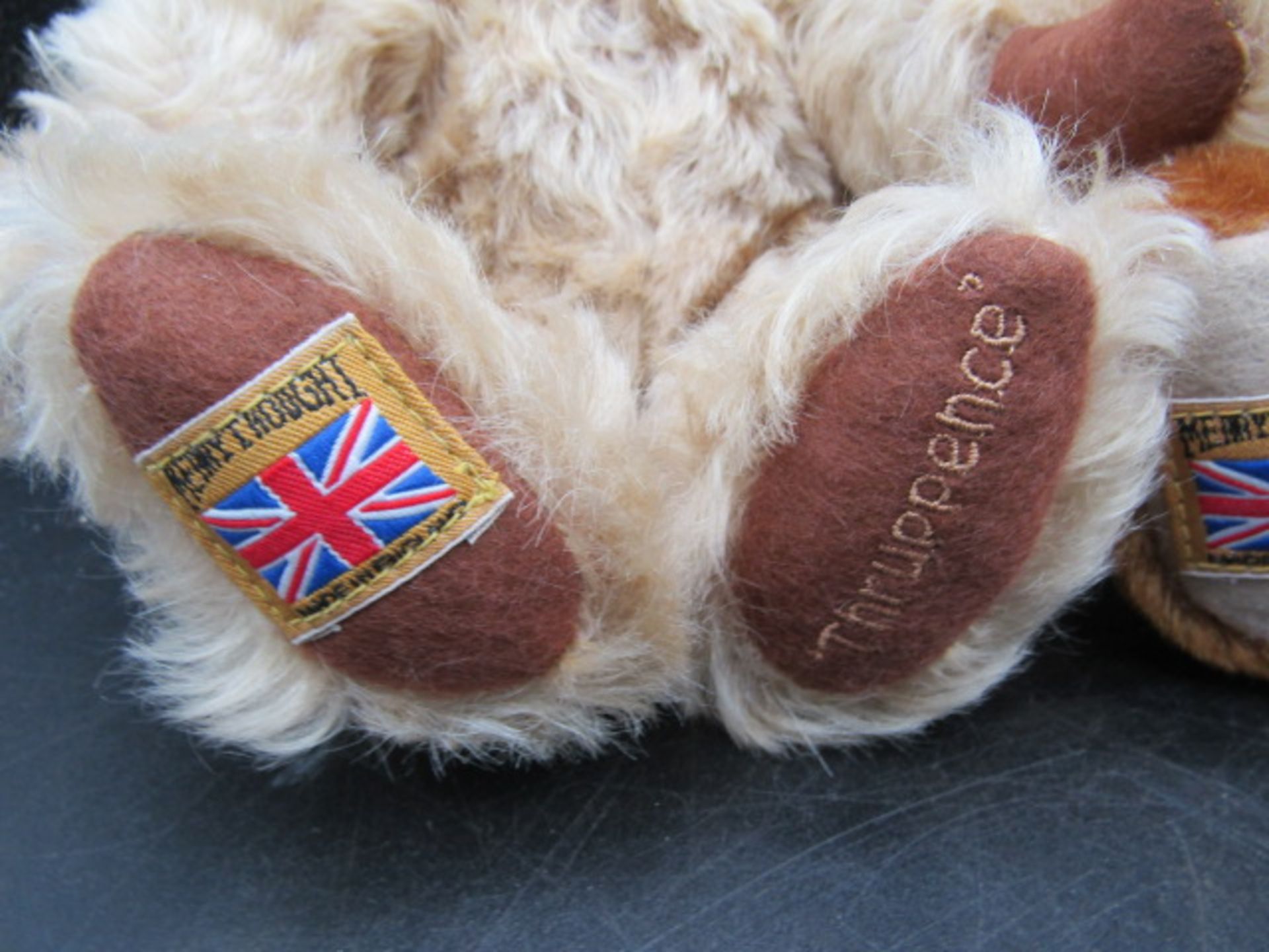 Merrythought ltd edition coin bears each with a coin Penny, Thruppence and Farthing - Image 2 of 8