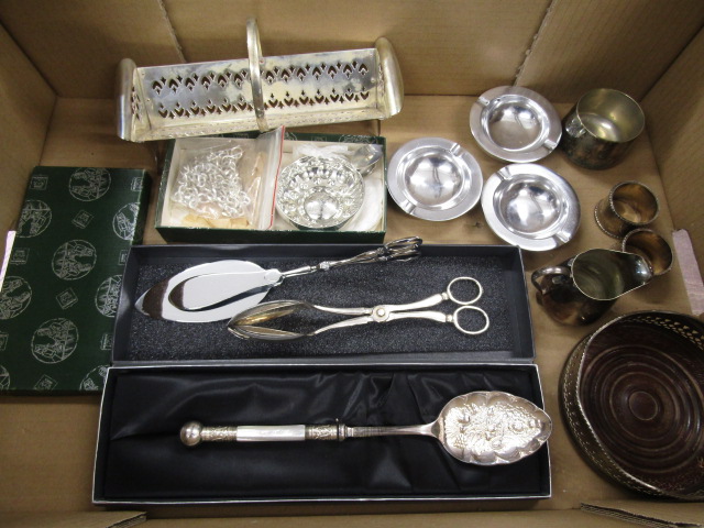 Saks 5th avenue  berry spoon and various metal table wares