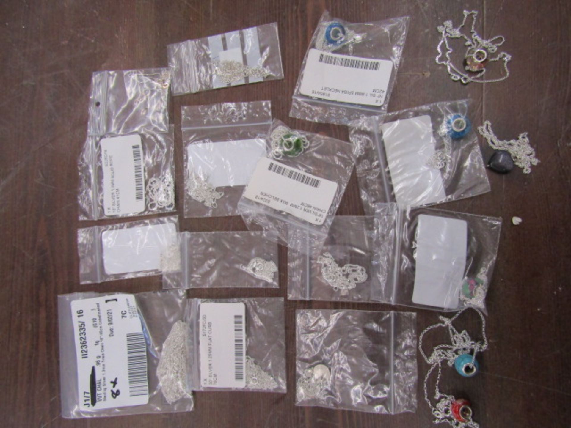 Silver necklaces approx 17
