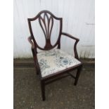 upholstered open arm chair