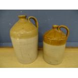 2 Stoneware flagons. Tallest H40cm approx