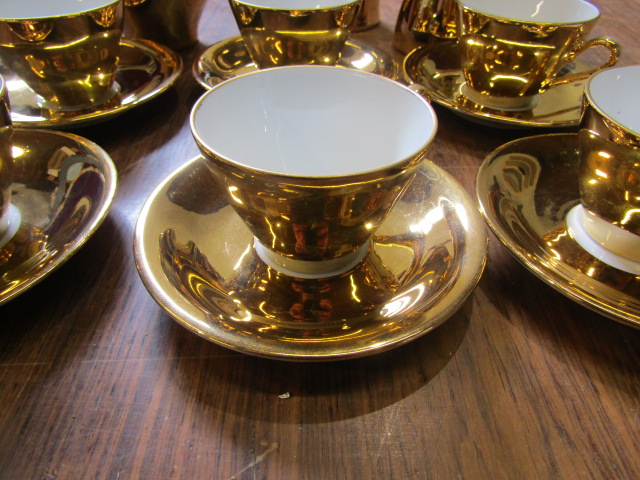 A German gold coloured coffee set for 6 - Bild 2 aus 3