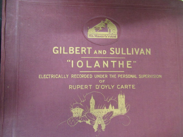 HMV gramophone with horn, a collection of Gilbert & Sullivan 78's and 2 boxes 78's - Image 15 of 15