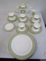 Royal Doulton 'Sonnet' part tea set- 6 dinner plates, 6 saucers, 5 cups, milk jug and sugar bowl