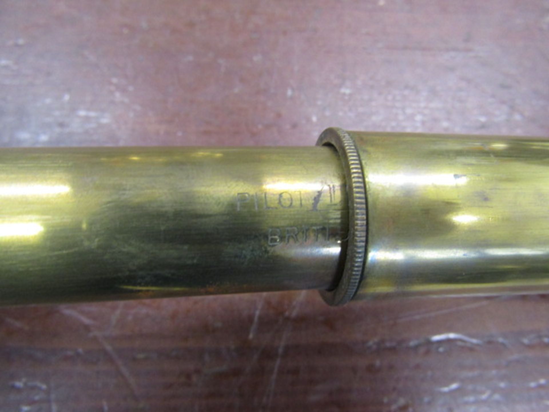 A brass telescope and various brass wares inc curtain tie backs, drawer furniture etc - Image 7 of 9