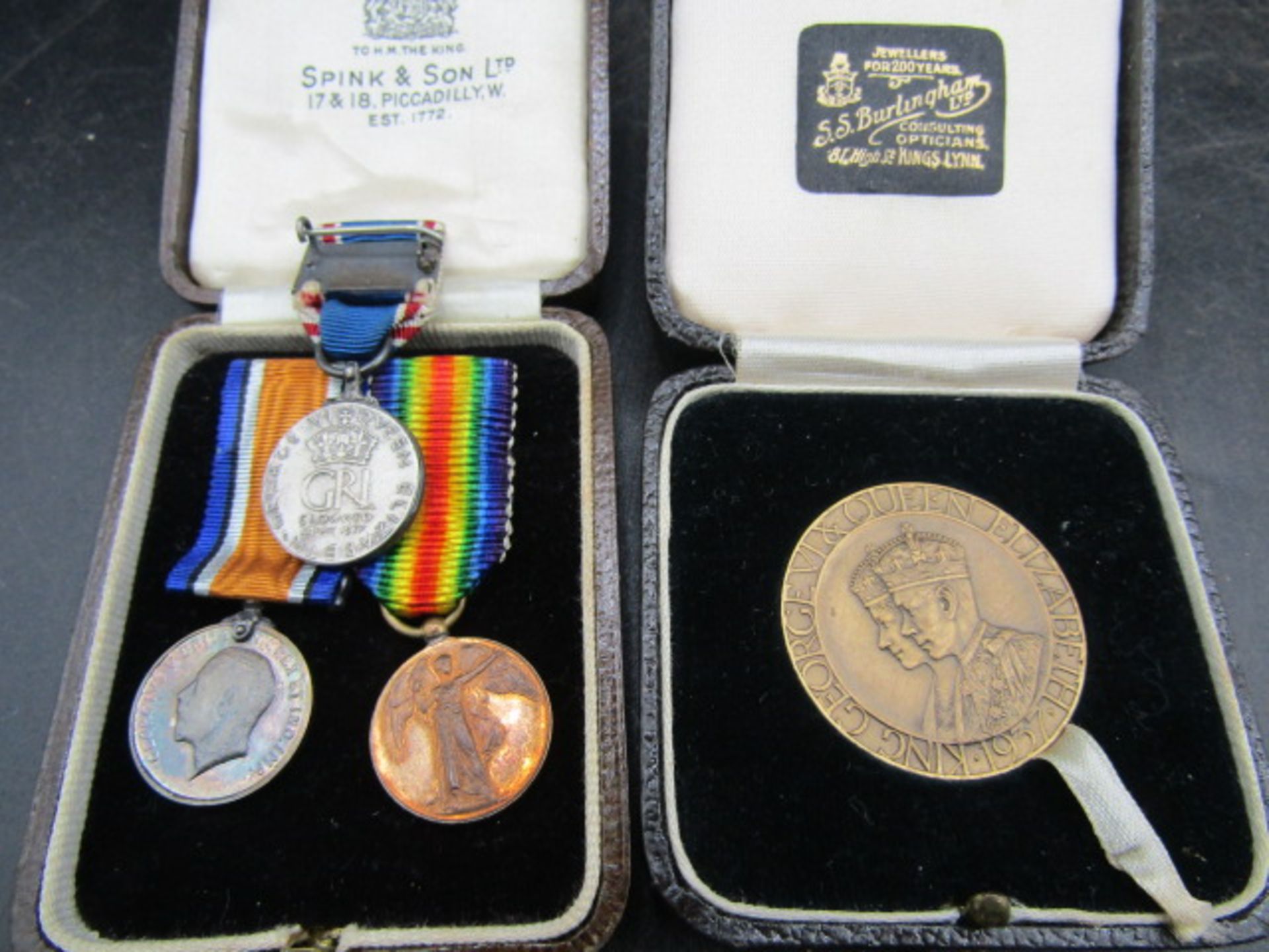 Miniature mess medals- ww1 and Geo VI coronation plus 1937 medallion