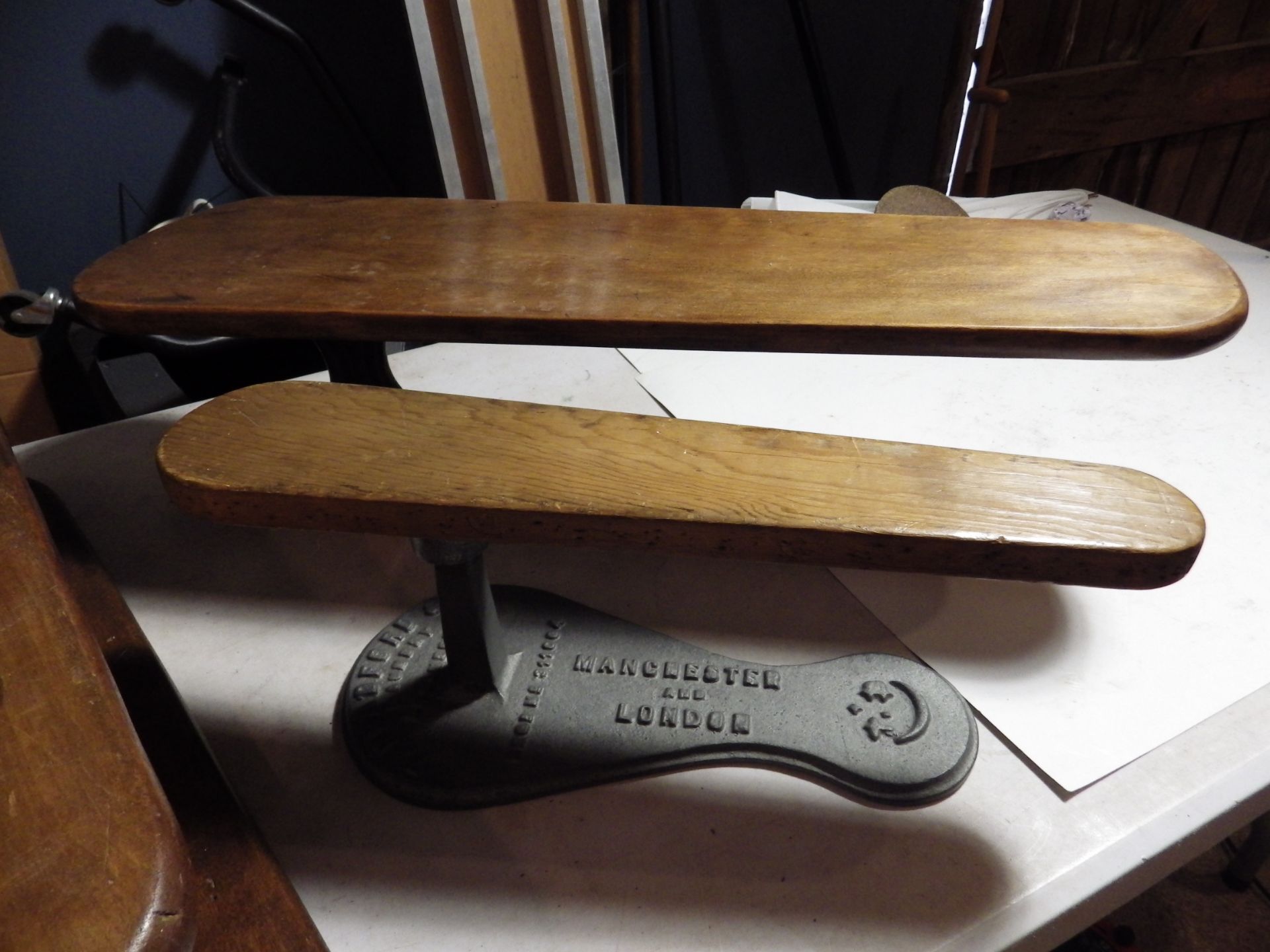 3 sleeve ironing boards - 2 wood sleeves measuring approx 78cm and 67cm plus T Bradford & Son - Image 3 of 4
