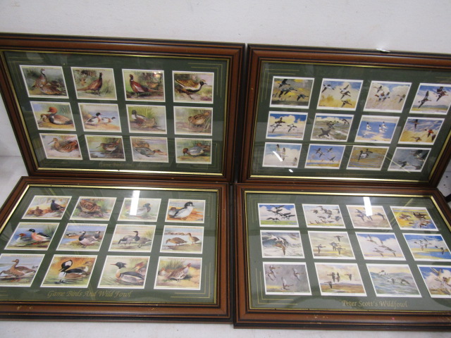 framed cigarette cards of wild fowl inc Peter Scott