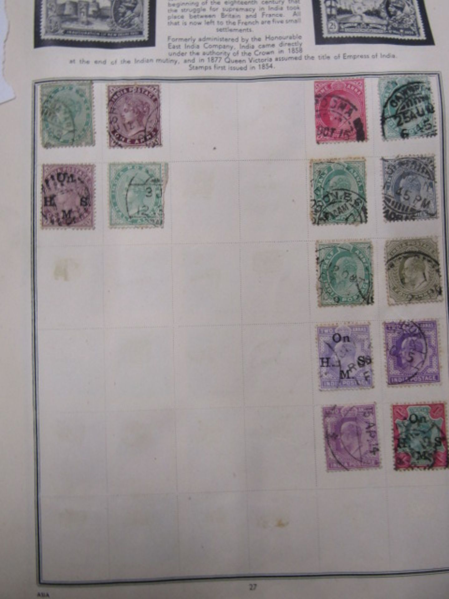 2 stamp albums, one school boy around the world and Meteor album Vic-ERII and around the world - Image 8 of 27