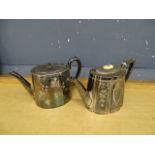 2 Silver plated teapots