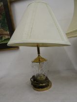 Crystal glass lamp with shade (no plug)