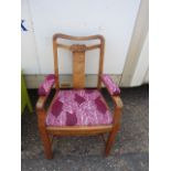 Upholstered open arm chair