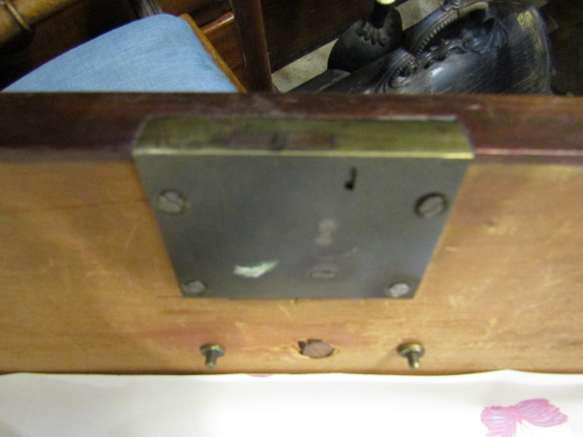 Mahogany linen press/cupboard with ornate brass handles 122cmW 208cmH 50cmD no key - Image 9 of 15