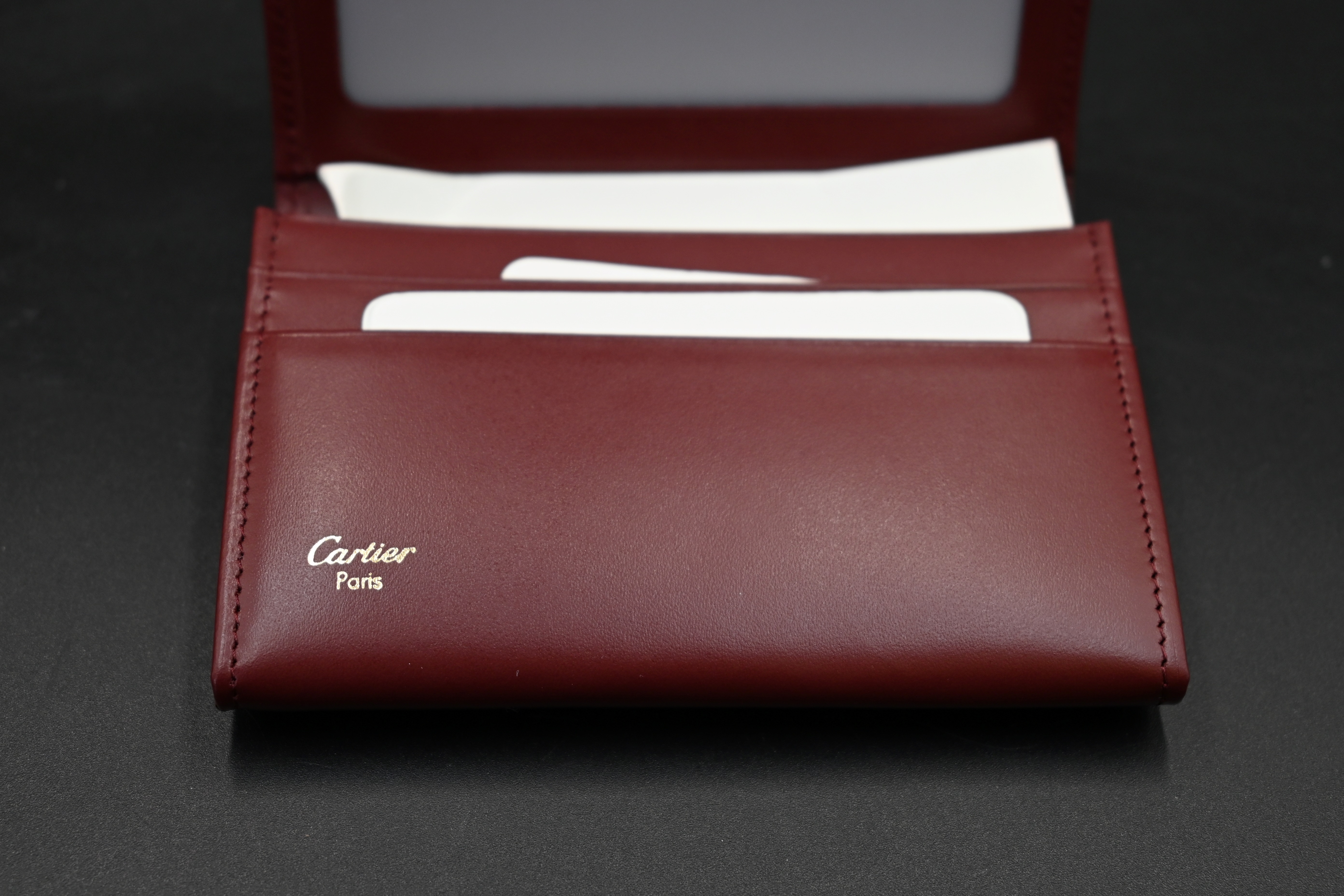 Cartier calf skin leather credit card wallet embossed with makers logo to centre,and with gold - Bild 6 aus 7