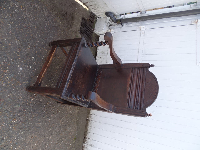 Antique oak? Wainscot armchair C1800 or before (some loose joints, in need of restoration) - Image 3 of 3