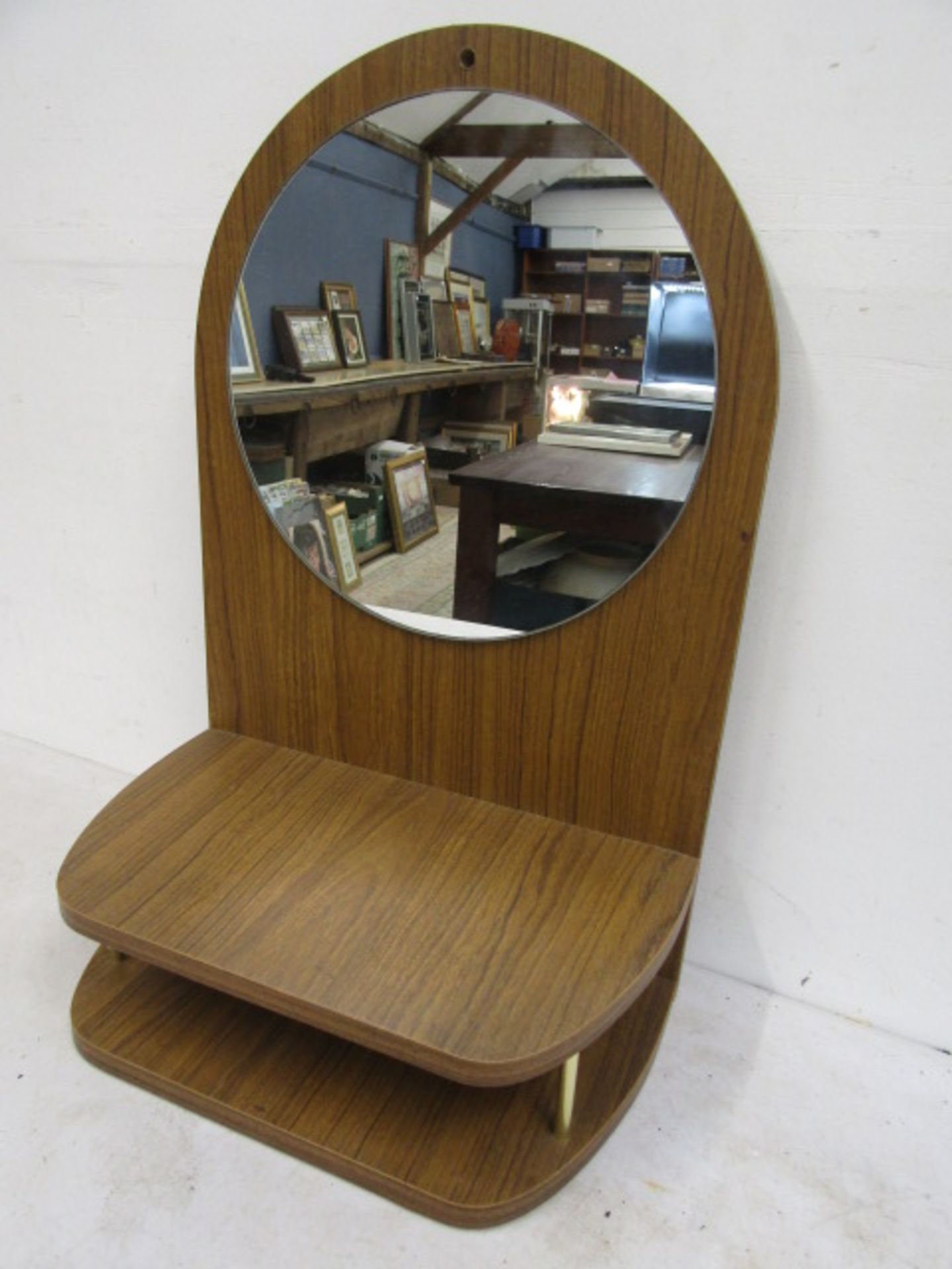 Mid century mirror shelf