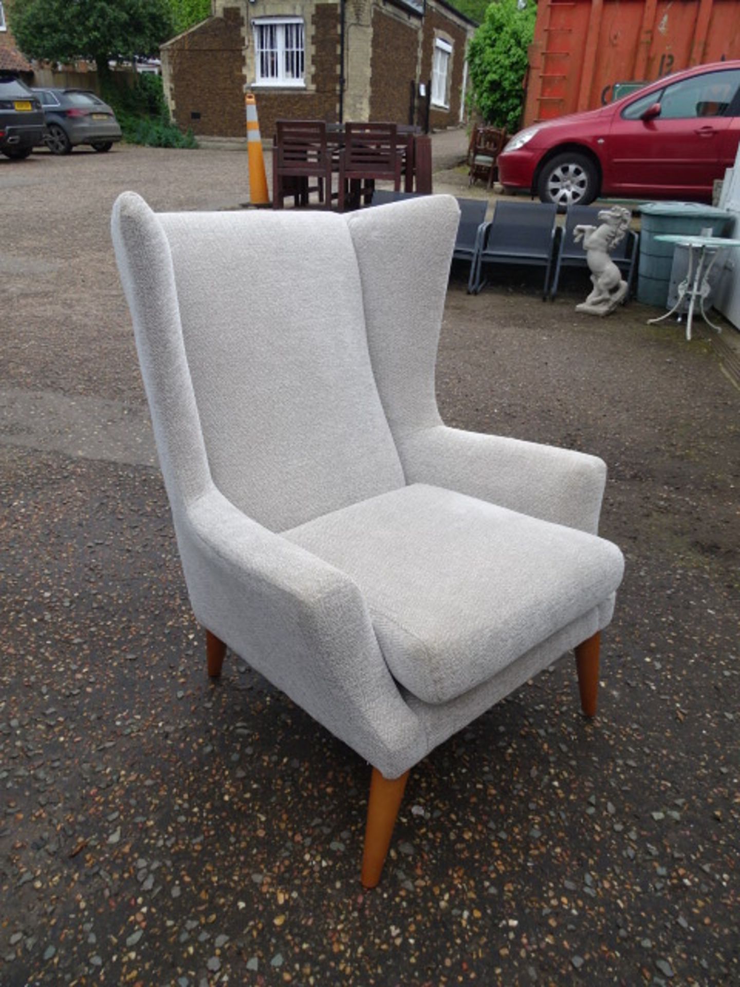 Parker Knoll upholstered wing back armchair