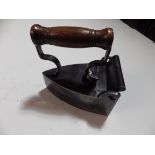 Up and over box iron with wooden handle Eve? & Rowlands patent automatic