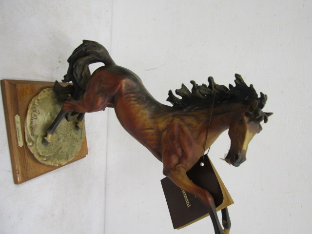 Giuseppe Armani rearing horses x 2 and a Belgium glazed horse - Image 4 of 9