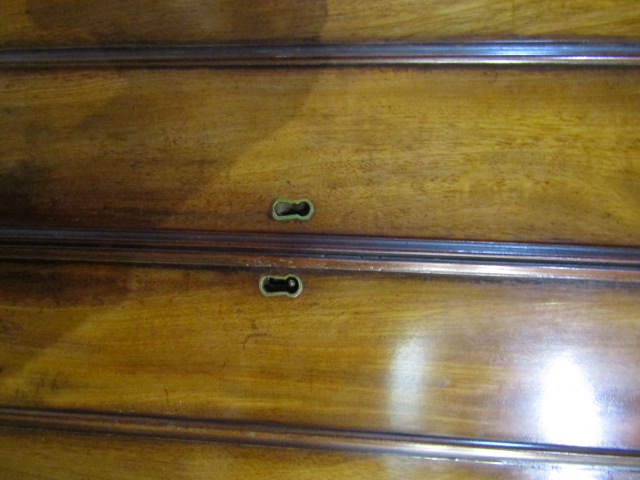 Mahogany linen press/cupboard with ornate brass handles 122cmW 208cmH 50cmD no key - Image 15 of 15