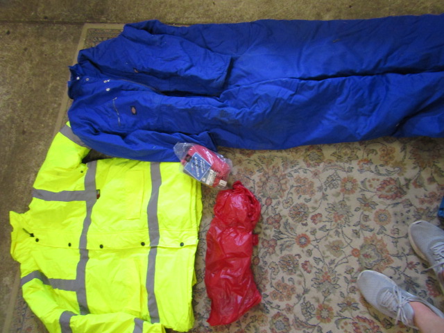 2 x Dickies overalls (one thick and one with tags) hi vis jacket with tags and various wax - Image 2 of 14