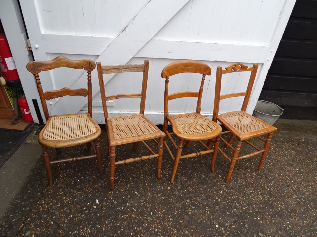 4 Chairs with cane seats