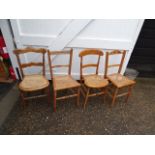 4 Chairs with cane seats