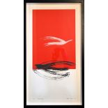 Stella Maris, Cornish, two screen prints titled 'ascending' 3/45 and 'landing' 9/45 signed in pencil