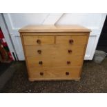 Vintage pine 2 short over 3 long chest of drawers  97x55cm 105cmH