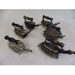 6 assorted gas irons to incl CLG Scotland irons Lomond, Lindsay and Kelvin together with Pearl