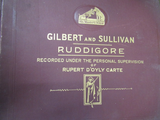 HMV gramophone with horn, a collection of Gilbert & Sullivan 78's and 2 boxes 78's - Image 14 of 15