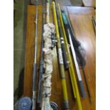 Various fishing rods and reels inc Diawa