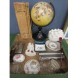 collectables inc wine basket, ceramics, globe etc