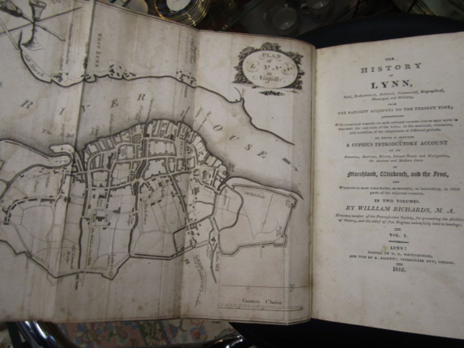 History of Lynn (Kings Lynn) in 2 volumes 1812 printed by Whittingham. boards detached, half - Image 2 of 11